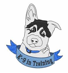 detailed puppy dog machine embroidery pattern - Canine In Training for Pet Bowls