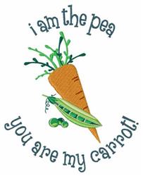 Carrot Pea - 5x7 carrot detailed machine embroidery design for cute baby onesies