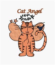 detailed kitten machine embroidery pattern - Cat Angel perfect for cute baby onesies