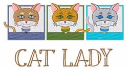 cat detailed machine digital embroidery - Cat Lady perfect for decorative pillow covers