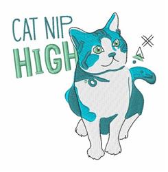 detailed kitten machine embroidery pattern - Cat Nip High perfect for kitchen aprons