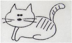 Cat Outline - 5x7 kitten beginner-friendly embroidery design for decorative pillow covers