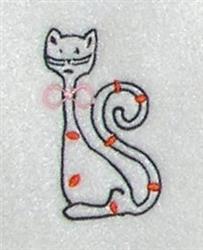 Cat Outline - 4x4 kitten quick stitch embroidery design for decorative pillow covers