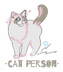 kitten detailed machine embroidery - Cat Person perfect for decorative pillow covers