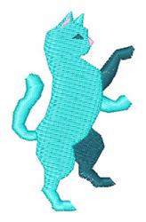 Cat Rampant - 4x4 kitten quick stitch machine embroidery design for cute baby onesies