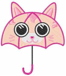 Cat Umbrella - 4x4 kitten detailed machine embroidery design for cute baby onesies