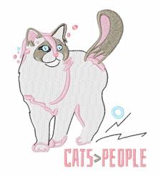 detailed kitten machine embroidery pattern - Cats People perfect for kitchen aprons