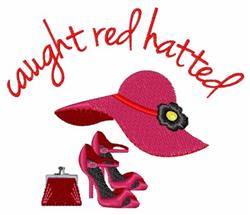 hatted detailed machine embroidery - Caught red Hatted perfect for Makeup Bags