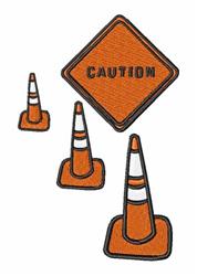 cone detailed machine embroidery - Caution Safety Cone perfect for Traffic Cones
