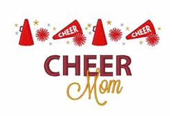 Cheer Mom - 5x7 mom beginner-friendly machine embroidery design for Cheerleader Bags