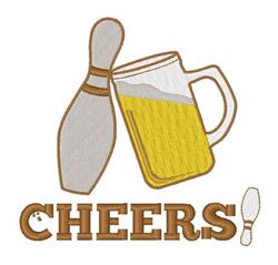 bowling detailed machine digital embroidery - Cheers Bowling perfect for kitchen aprons