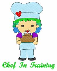 Chef In Training - 5x7 heart detailed embroidery design for insulated lunch bags