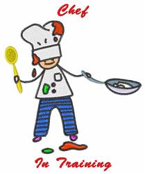 detailed training machine embroidery pattern - Chef In Training for kitchen tea towels
