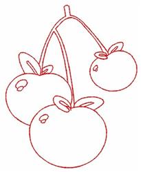 leaf redwork machine digital embroidery - Cherry Outline perfect for kitchen aprons