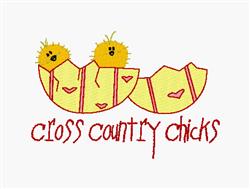 Playful yellow chicks peeking from a broken egg shell with red stripes, perfect for a festive Easter decoration.
