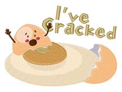 Cheerful cartoon chick joyfully emerging from a cracked eggshell, with soft pastel colors and playful 'I've Cracked' text. Pe