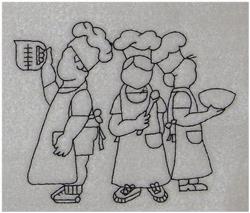 Child Chefs - 5x7 chef quick stitch machine embroidery design perfect for Aprons