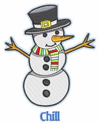 detailed winter snowman machine embroidery pattern - Chill for decorative pillow covers