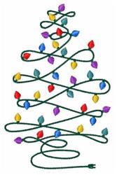 Christmas Tree Lights - 5x7 tree beginner-friendly embroidery design for reusable tote bags