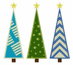 Christmas Trees - 4x4 tree detailed embroidery design for Holiday Table Cloths
