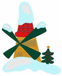 detailed christmas tree machine embroidery pattern - Christmas Windmill for Seasonal Table Decor