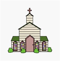 detailed cross machine embroidery pattern - Church perfect for decorative pillow covers