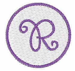 quick stitch monogram machine embroidery pattern - Circle Monogram R for decorative pillow covers
