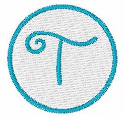 monogram quick stitch machine embroidery - Circle Monogram T perfect for kitchen aprons