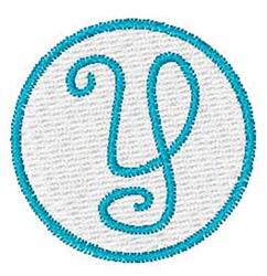 Circle Monogram Y - 4x4 monogram quick stitch embroidery design for Jacket Back
