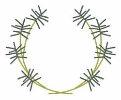 Circular leafy wreath in soft green, featuring slender stems and a balanced leaf arrangement, perfect for nature decor.
