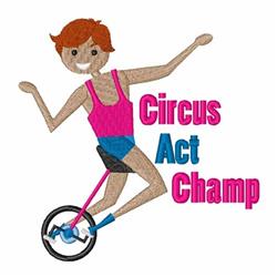 Circus Act Champ - 4x4 champ detailed embroidery design for Kids Room Decor