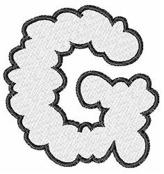 Cloud Font G - 4x4 font beginner-friendly embroidery design for cute baby onesies