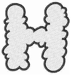 beginner-friendly font machine embroidery pattern - Cloud Font H for reusable tote bags
