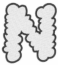 beginner-friendly font machine embroidery pattern - Cloud Font N for reusable tote bags