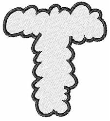 beginner-friendly font machine embroidery pattern - Cloud Font T for reusable tote bags