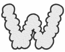 beginner-friendly font machine embroidery pattern - Cloud Font W for reusable tote bags
