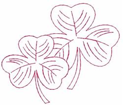 Clover Outline - 4x4 leaf quick stitch machine embroidery design for kitchen tea towels