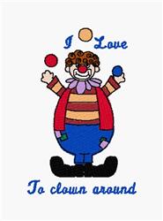 detailed around machine embroidery pattern - Clown Around for decorative pillow covers
