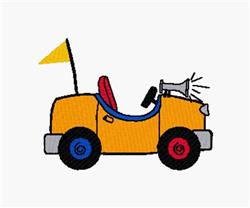 Clown Car - 4x4 car beginner-friendly machine embroidery design for kitchen aprons
