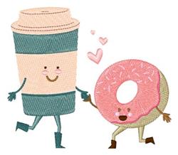 doughut detailed machine embroidery - Coffe & Doughut perfect for Birthday Banners
