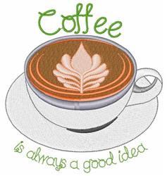 good detailed machine embroidery - Coffee Always Good perfect for kitchen aprons