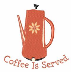 detailed served machine embroidery pattern - Coffee Is Served for kitchen aprons