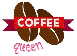 detailed queen machine embroidery pattern - Coffee Queen perfect for kitchen tea towels