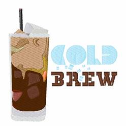Playful cold brew coffee cup with ice and cream, topped with a black straw. Ideal for kitchen towel designs.