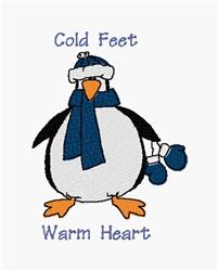 detailed penguin machine embroidery pattern - Cold Feet for decorative pillow covers