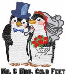 penguin detailed machine embroidery - Cold Feet perfect for Bridal Shower Decor