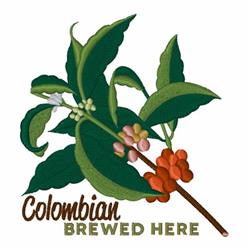 Colombian Brew - 5x7 leaf detailed machine embroidery design for kitchen tea towels