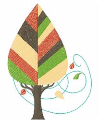 Colorful Fall Tree - 4x4 tree beginner-friendly embroidery design for kitchen tea towels