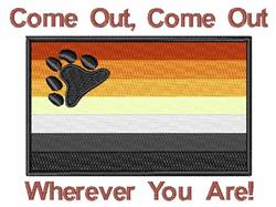 Come Out - 5x7 puppy dog detailed machine embroidery design for reusable tote bags