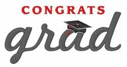 Congrats Grad - 5x7 grad beginner-friendly embroidery design for reusable tote bags